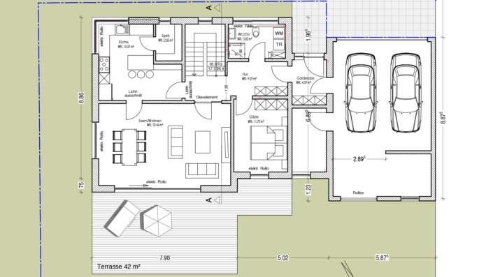 Einfamilienhaus mit 165 qm ohne Keller, Grundriss Erdgeschoss